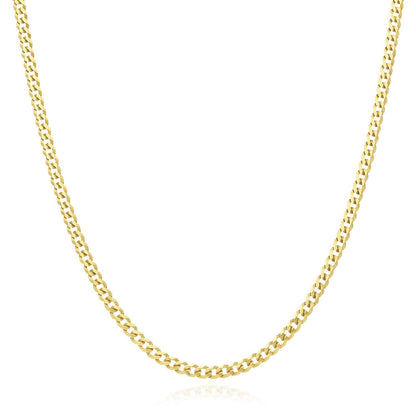 KidsSolid 18K Gold Over Silver 3.6mm Cuban Chain 16"-20"