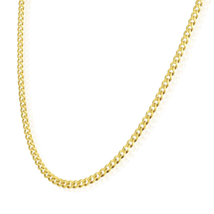 18K Gold Over Silver 3.6mm Cuban Chain (Solid Links) 16"-24"