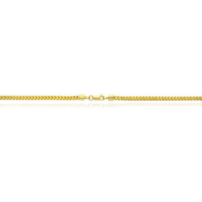 18K Gold Over Silver 3.5mm Hollow Franco Chain Necklace 20"-30"