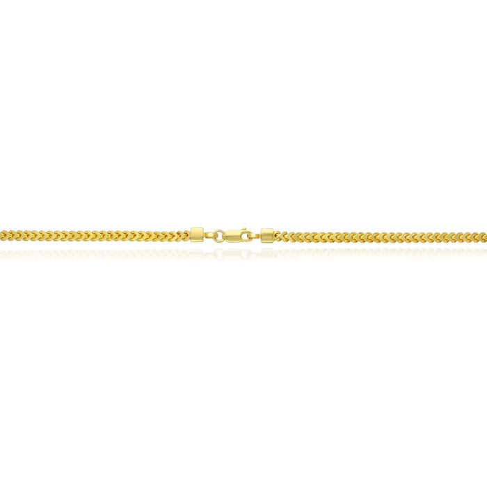 18K Gold Over Silver 3.5mm Franco Chain (Hollow) 20"-30"
