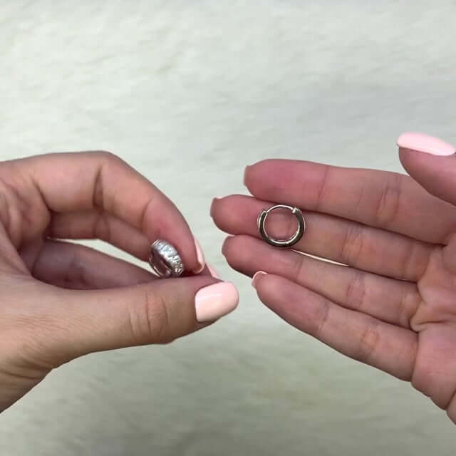 1.5Ct CZ Princess-Cut White Gold Over Silver Huggie Hoop Earrings