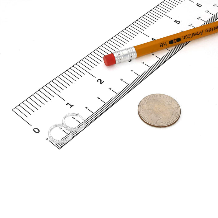 0.50Ct CZ 14K Yellow Gold White Hinged Huggie Hoop Earrings