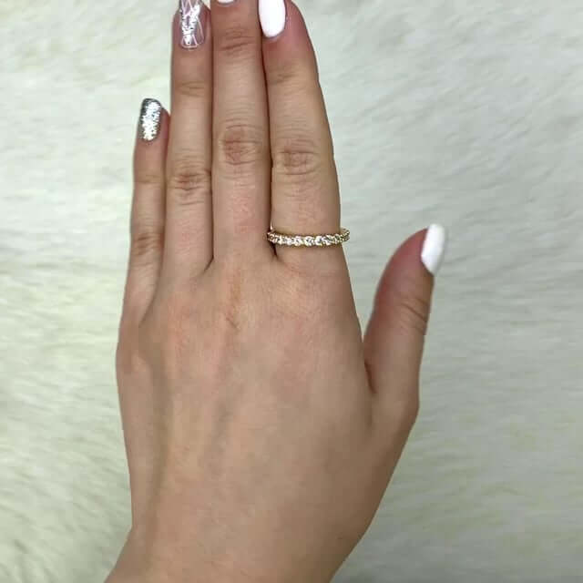 1.20CTW CZ 14K Yellow Gold 2.5mm Eternity Wedding Ring