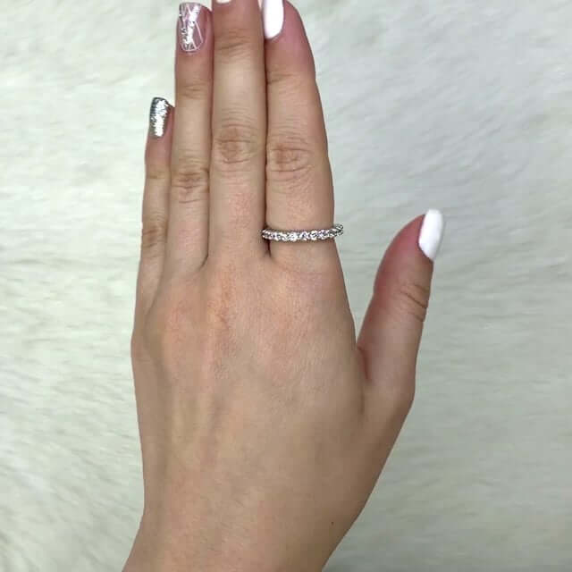 1.20CTW CZ 14K Gold White 2.5mm Eternity Wedding Ring