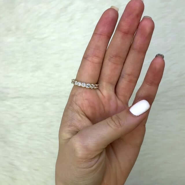 14K Yellow Gold 2.75CT. TW. CZ 3.5mm Eternity Ring