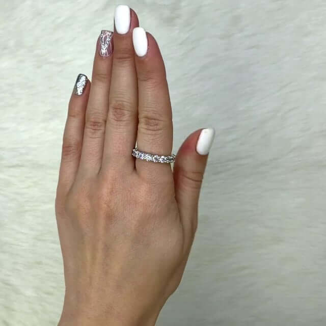 14K Gold White 2.75CTW CZ 3.5mm Eternity Ring