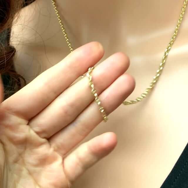 10K Yellow Gold 3mm Puffed Anchor Mariner Chain (Hollow) 16"-26"
