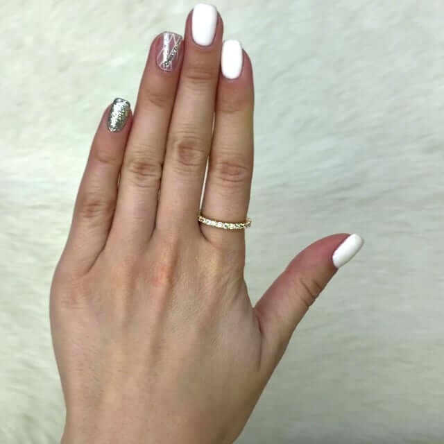 1CTW CZ 14K Yellow Gold 2mm Eternity Ring