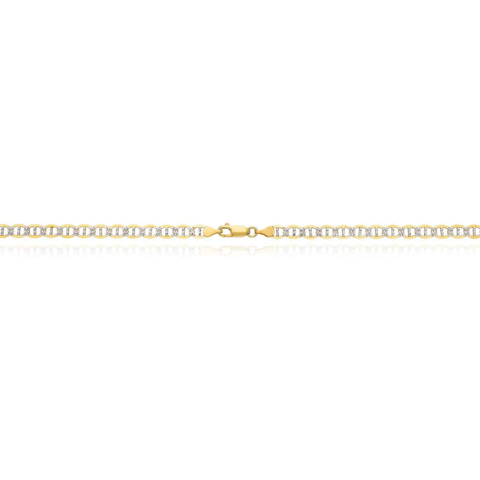 10K Yellow Gold 5mm Diamond-Cut Marine Anchor Chain (Solid Links) 20"-26"