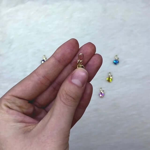 14K White Gold CZ And Heart Shape Birthstone Pendant w/ 18" Chain