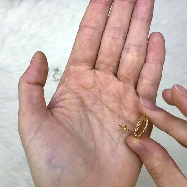 1.34CTW Lab-Grown Diamond 18K Gold Eternity Circle Of Life Earrings