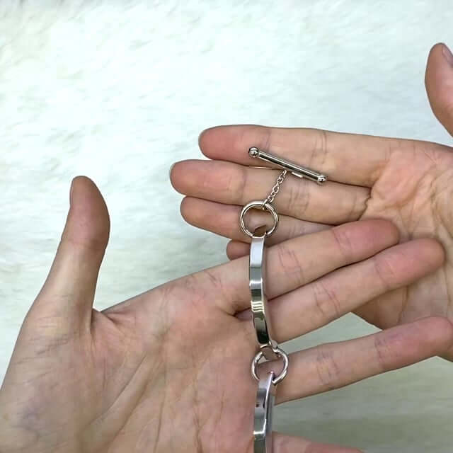 Yellow White Gold Over Sterling Silver Bar Toggle Bracelet (Solid Links) 7"