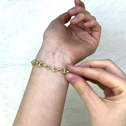 10K Yellow Gold 8mm Puffed Anchor Mariner Nugget Bracelet 8"