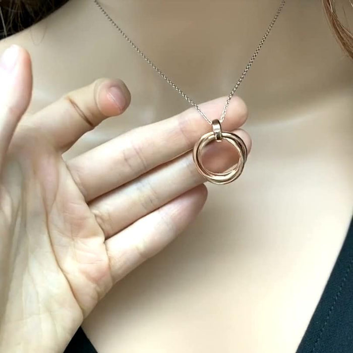Rose Gold Over Sterling Silver Infinity Love Knot Necklace 16"