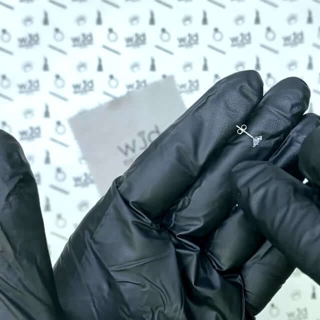 1Ct CZ 14K White Gold Princess-Cut Push Back Stud Earrings