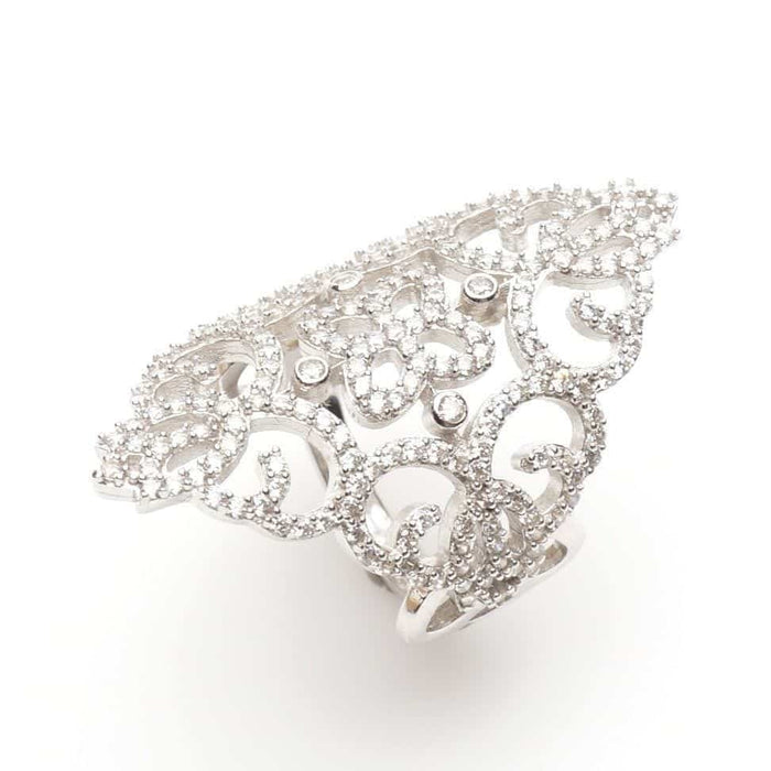 3Ct CZ Royal Floral Ornate Ring 925 Sterling Silver Size 6, 7, 8