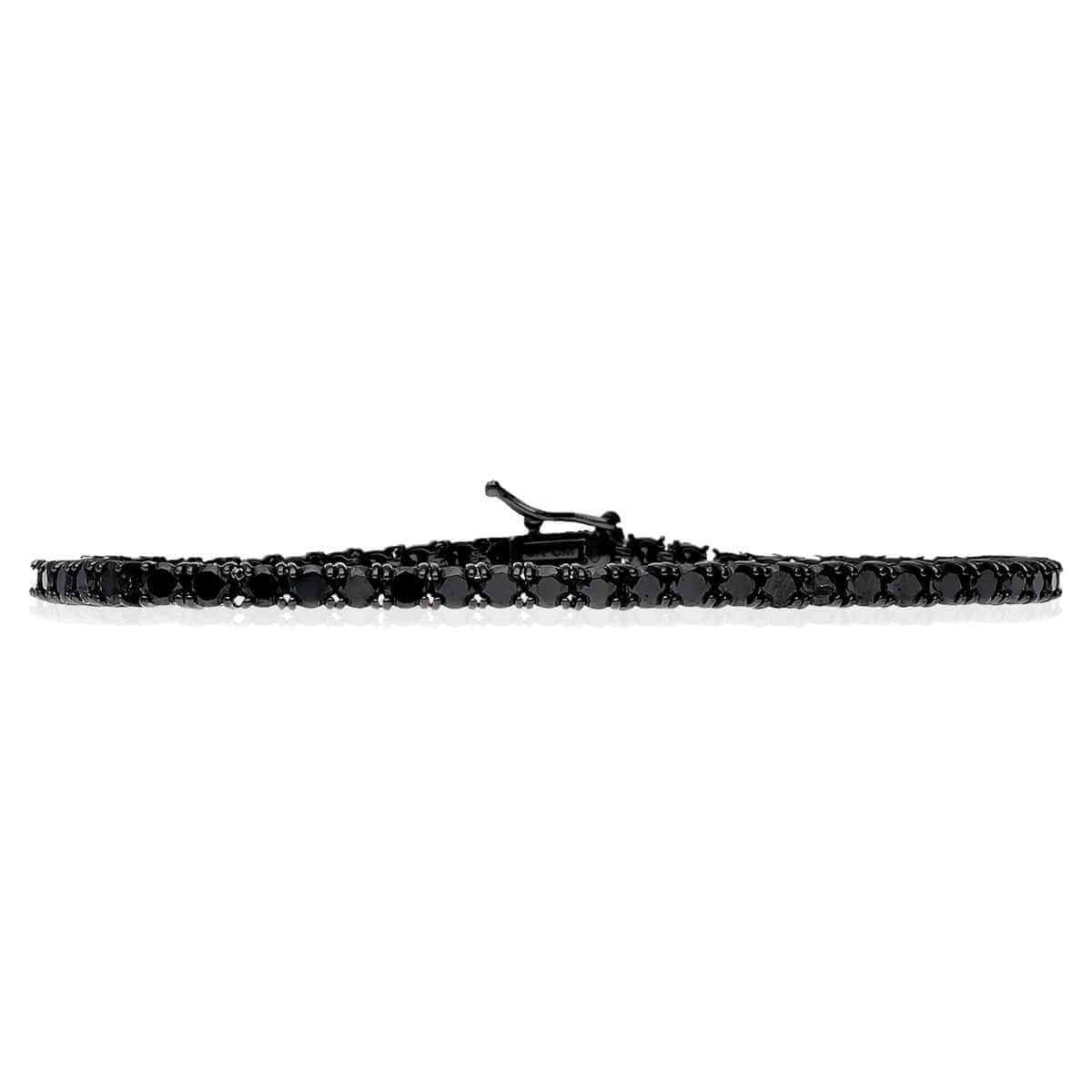 Sterling Silver 3mm 4mm 5mm 6mm Black CZ Tennis Bracelet 7.25"