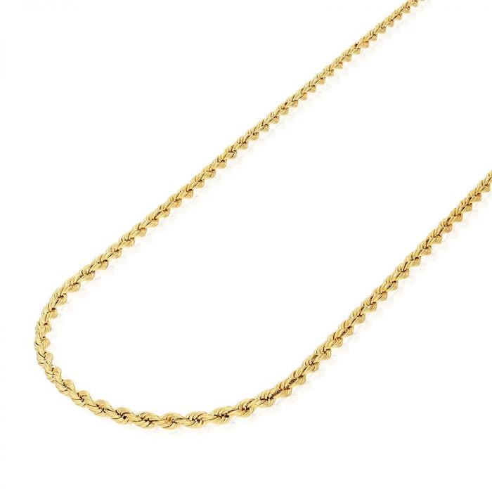 Real 10K Gold 1.8mm-9mm Rope Chain (Hollow) 16"-30"