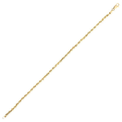Solid 14k Gold Yellow Diamond Cut 3mm-8mm Rope Bracelet 8.5" HEAVY