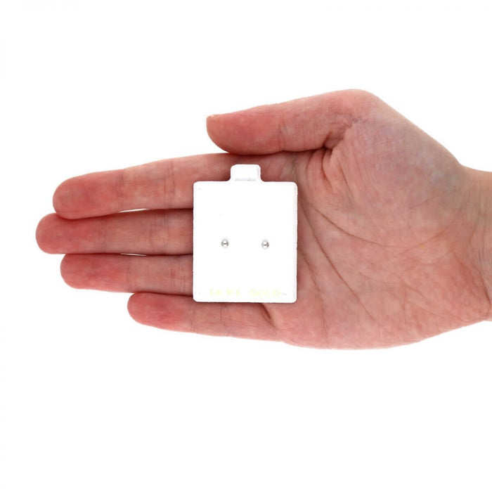 14k White Gold Ball Push Back Stud Earrings 3mm-10mm