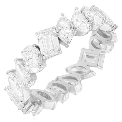 4.66 TCW Lab-Grown Diamond 14K White Gold Eternity Band featuring brilliant diamonds and a sleek design.