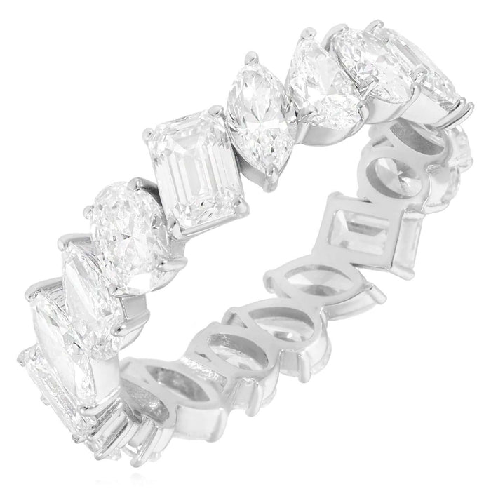 4.66 TCW Lab-Grown Diamond 14K White Gold Eternity Band featuring brilliant diamonds and a sleek design.