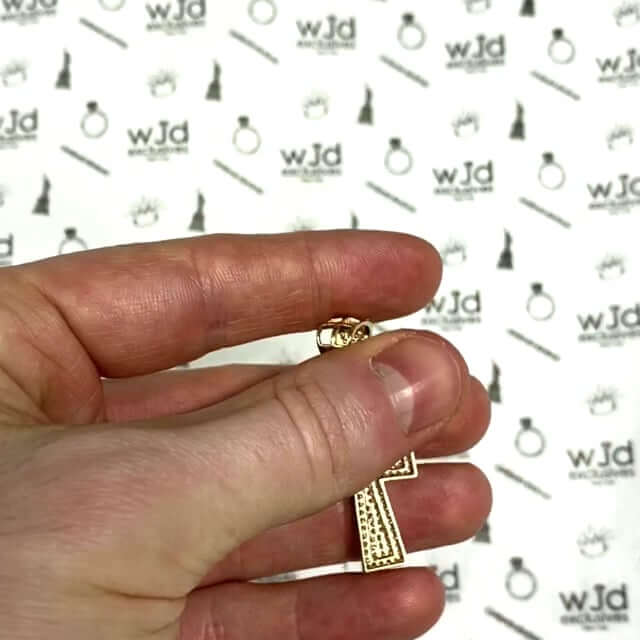 10K Gold 6CTW CZ Encrusted Ankh Cross Egyptian Pendant 1.7"