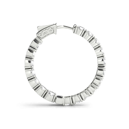 3.6CTW Natural Diamond 14K Gold Inside-Out Hinged Hoop Earrings 22mm
