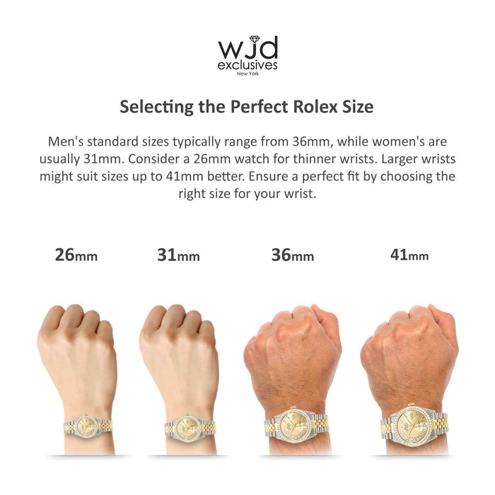 Rolex Datejust Custom Iced Emerald Roman Diamond Dial Jubilee Band 36mm Watch - WJD Exclusives