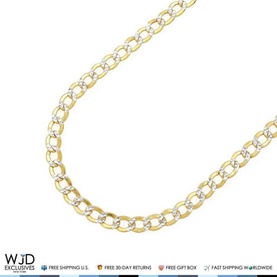 10K Gold 4.4mm Diamond-Cut Cuban Curb Chain (Hollow) 16"-24"