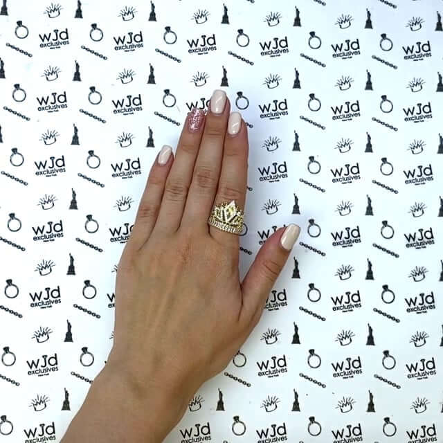 14K Yellow Gold 1.25Ct CZ Royal Crown Ring