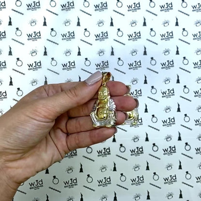 10K Yellow Gold Buddha Charm Pendant 1.34"-2.2"