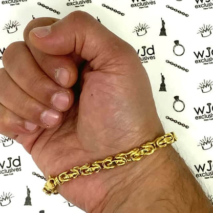 10K Gold Yellow 6mm Bullet Bracelet 9"