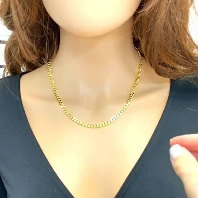 14K Yellow Gold Over Sterling Silver 4.5mm Square Miami Cuban Chain (Solid Links) 16"-24"