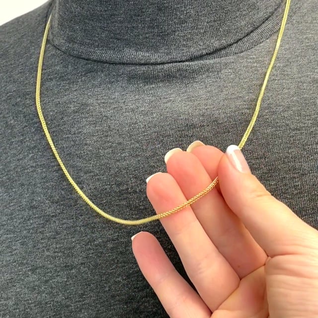 10K Yellow Gold 2mm Hollow Wide Franco Lobster Clasp Chain Necklace 18-30"