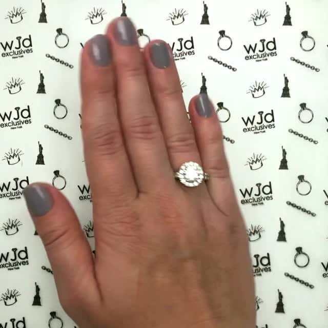 2.20CTW CZ Round Halo 14K Gold White Engagement Ring