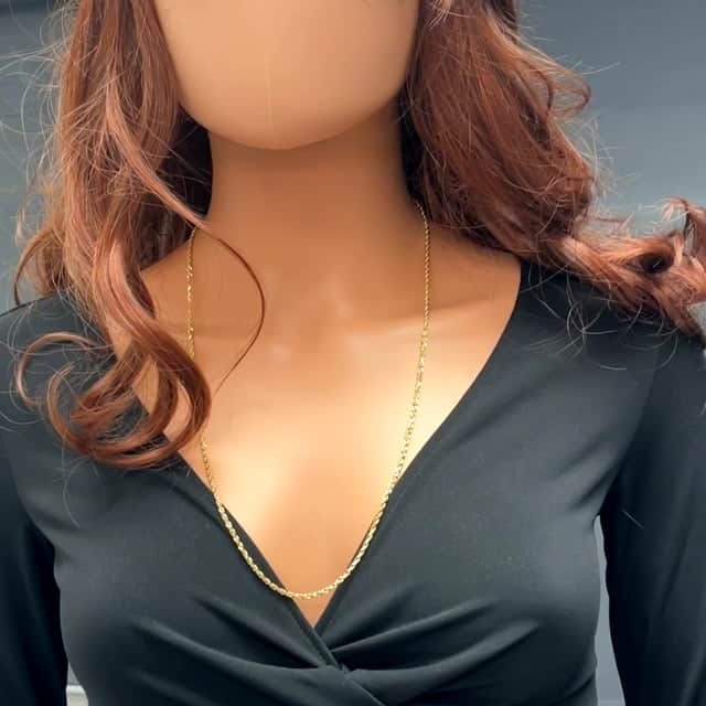 10K Yellow Gold 2.5mm Diamond-Cut Rope Chain (Solid Links) 16"-26"