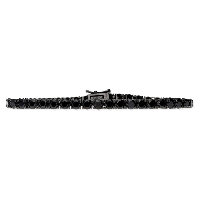 Sterling Silver 3mm 4mm 5mm 6mm Black CZ Tennis Bracelet 7.25"