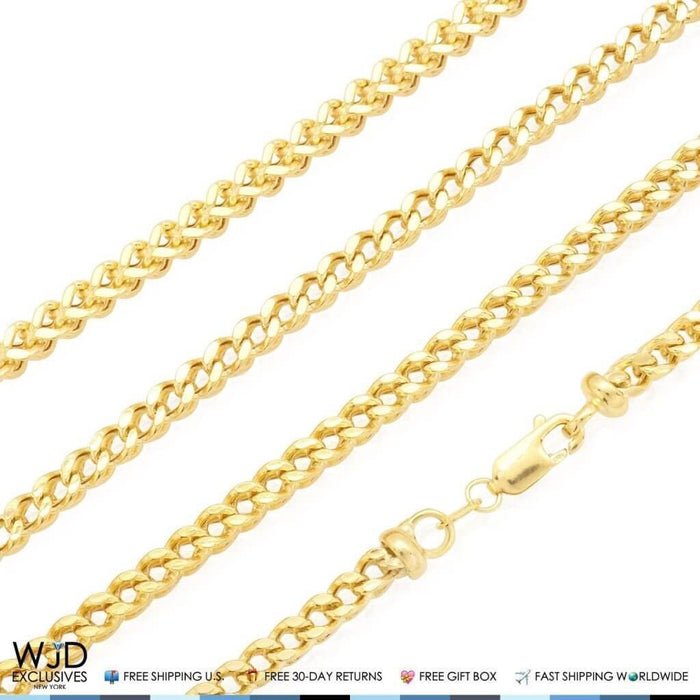 10k Solid Yellow Italian Gold Franco Link Chain Necklace Cadena de Oro 10k Solid Yellow Italian Gold Franco Link Chain Necklace Cadena de Oro