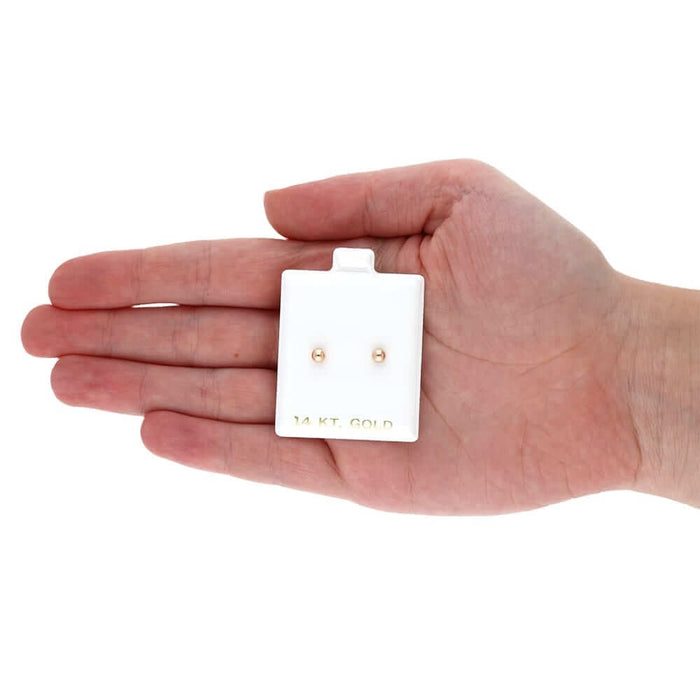 14k Rose Gold Ball Push Back Stud Earrings 3mm-10mm