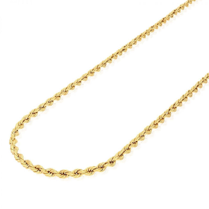 Real 10K Gold 1.8mm-9mm Rope Chain (Hollow) 16"-30"