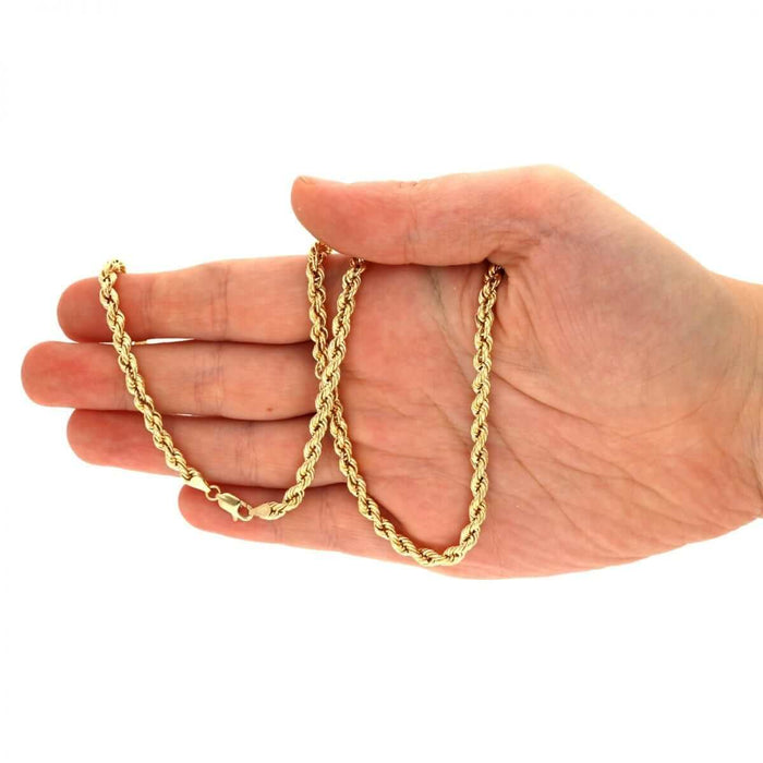 Real 10K Gold 1.8mm-9mm Rope Chain (Hollow) 16"-30"