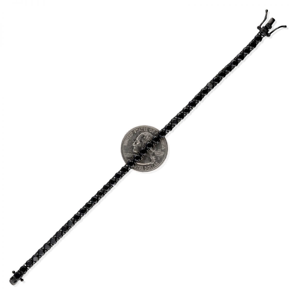 Sterling Silver 3mm 4mm 5mm 6mm Black CZ Tennis Bracelet 7.25"