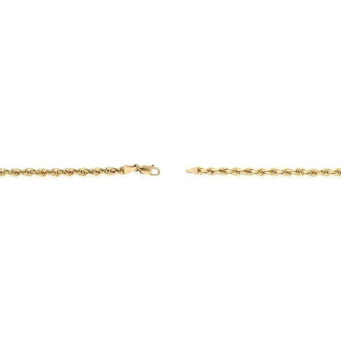 14K Yellow Gold Diamond-Cut 3mm-8mm Rope Bracelet (Solid Links) 8.5"