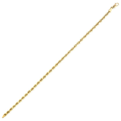 Solid 14k Gold Yellow Diamond Cut 3mm-8mm Rope Bracelet 8.5" HEAVY