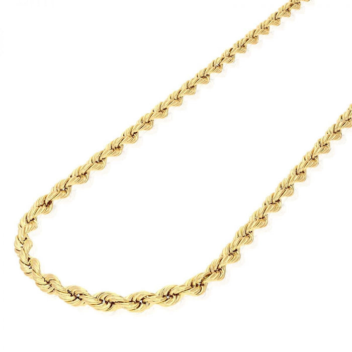 Real 10K Gold 1.8mm-9mm Rope Chain (Hollow) 16"-30"