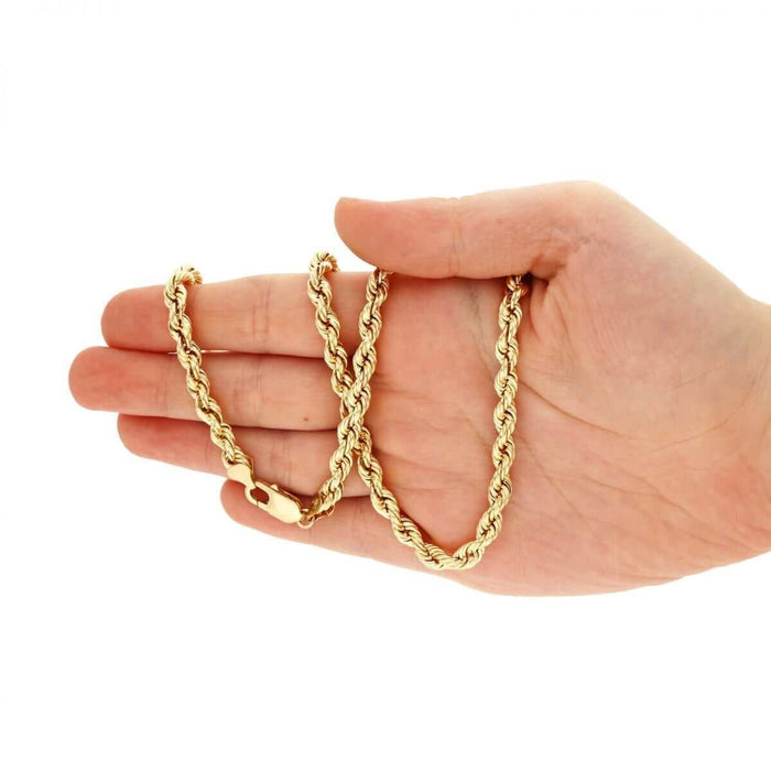 14k Yellow Gold 1.8mm-8mm Rope Chain (Hollow) 16"-30"
