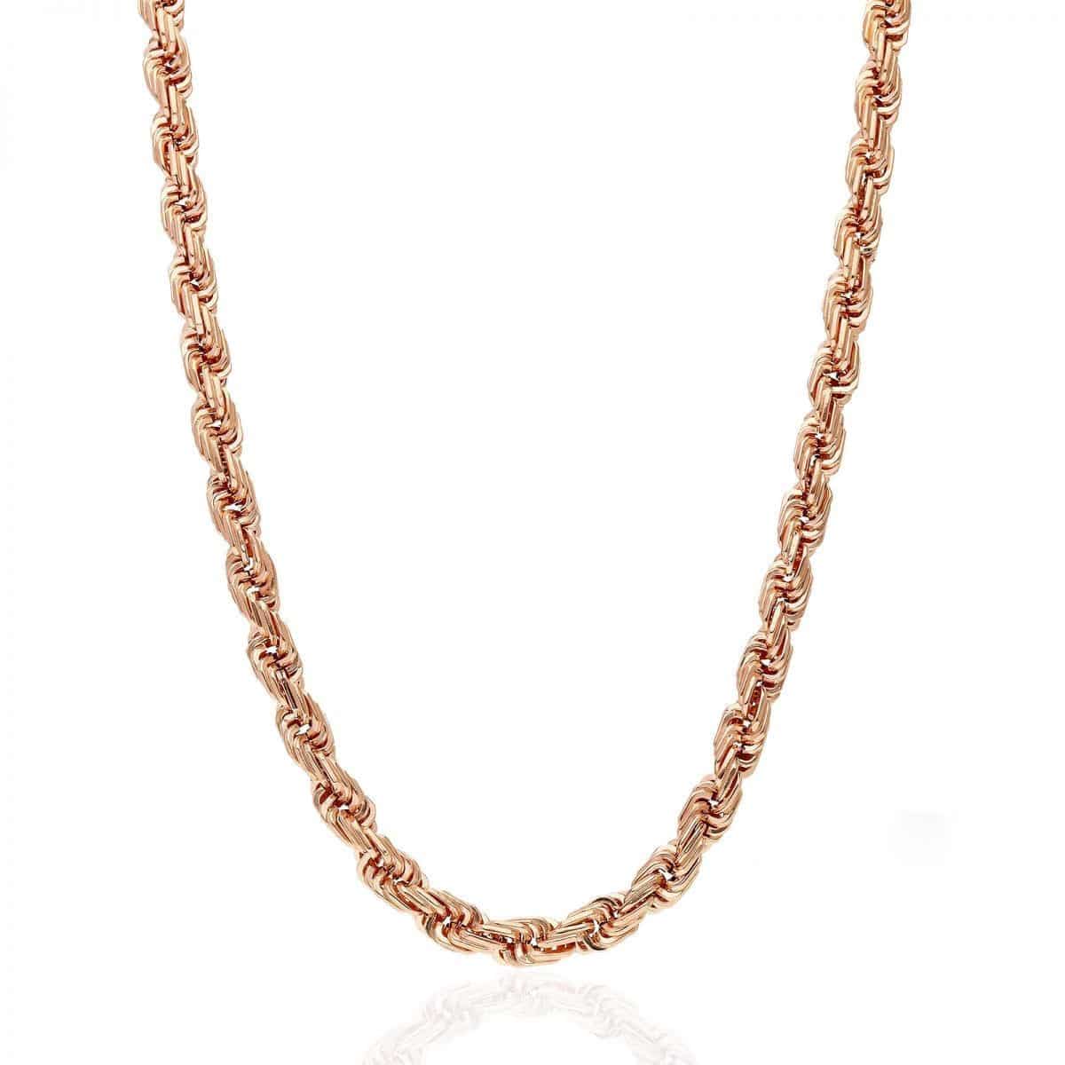 10K Rose Gold 5-8mm Square Rope Chain (Hollow) 20"-26"