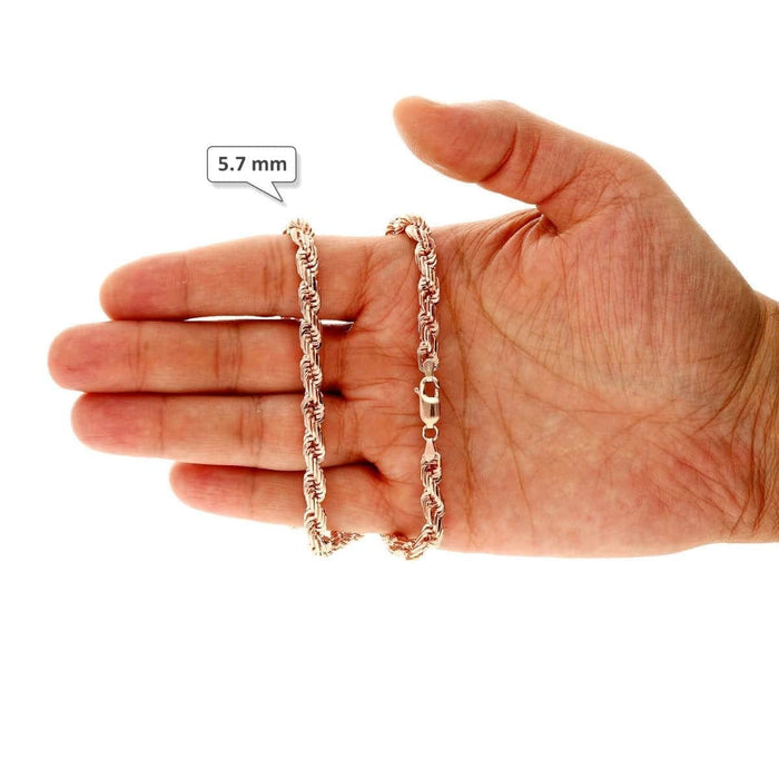 10K Rose Gold 5-8mm Square Rope Chain (Hollow) 20"-26"