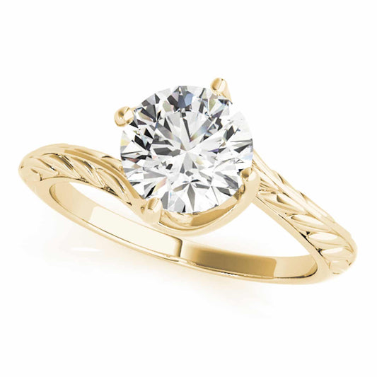 1Ct Real Moissanite 18K Gold Yellow Solitaire Engagement Ring